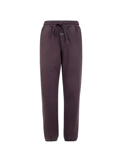 Fear Of God Logo-patch Drawstring Track Pants In Purple