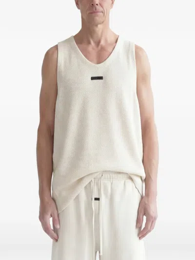 Fear Of God Logo-patch Knitted Tank Top In Neutral