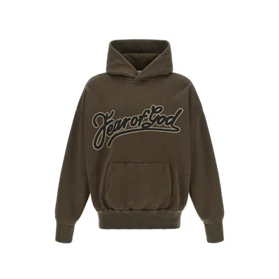 Fear Of God Classic Cotton Hoodie With Front Pocket In Brown