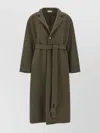 Fear Of God Long Length Belted Coat With Back Vent In Green