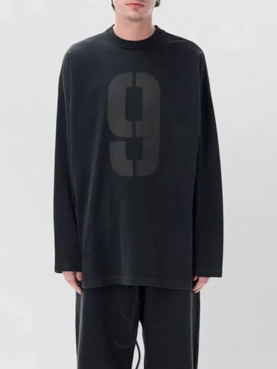 Fear Of God Long Sleeve Baseball Graphic Knit Top In Black