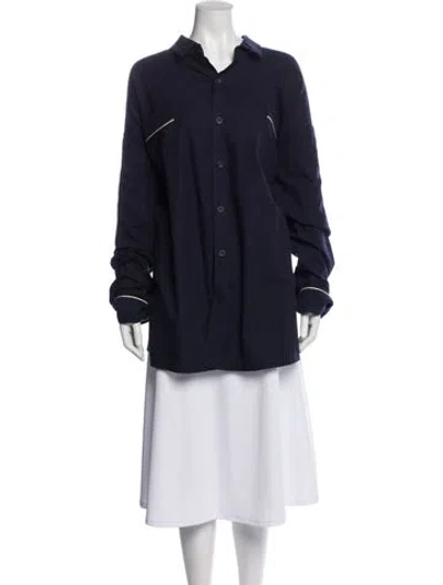 Pre-owned Fear Of God Long Sleeve Button-up Top In Blue