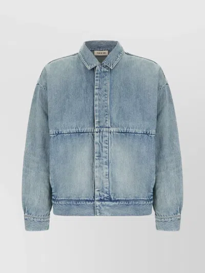 Fear Of God Long Sleeve Collared Front Pocket Jacket In Blue