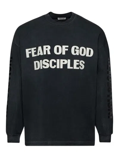 Fear Of God Long-sleeve Cotton T-shirt In Black