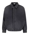 Fear Of God Mens Washed Black Utility Cropped Denim Jacket In Gray