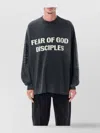 Fear Of God Long Sleeve Graphic Print T-shirt In Gray