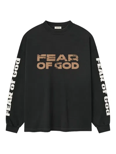 Fear Of God Long-sleeve Graphic Tee In Black