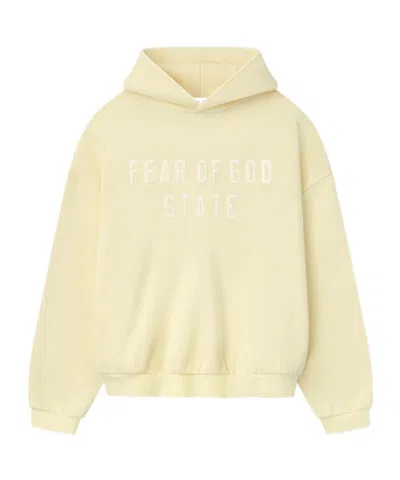 Fear Of God Long Sleeve Hooded Sweatshirt In Yellow