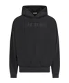 Fear Of God Black Hoodie With Logo Printed On The Front In Cotton Man In Black