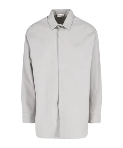 Fear Of God Long-sleeved Curved Hem Shirt In White