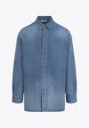 Fear Of God Long-sleeved Denim Shirt In Blue