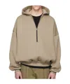 Fear Of God Tan Fleece Half Zip Mockneck Sweatshirt In Brown