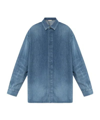 Fear Of God Denim Shirt In Blue