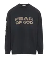 Fear Of God Relaxed Long Sleeve Graphic T-shirt In Black