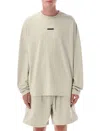 Fear Of God Long-sleeved T-shirt With Ribbed Crew Neck And Signature Logos In Neutral