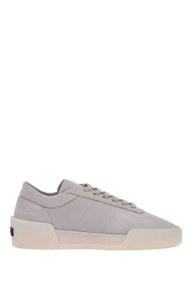 Fear Of God Low Top Sneakers Aerobic Light Gray Leather With Velcro Closure In Grey