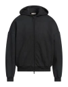 Fear Of God Black Hoodie With Zip Closure And Eternal Writing On The Back In Black