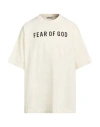 Fear Of God Man T-shirt Cream Size L Cotton In White