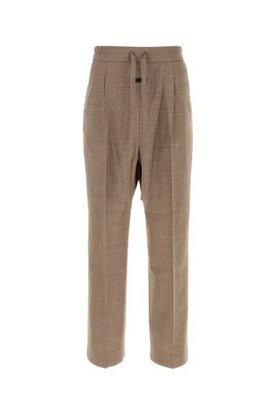 Fear Of God Gray Wide Leg Cargo Pants In Melange Beige