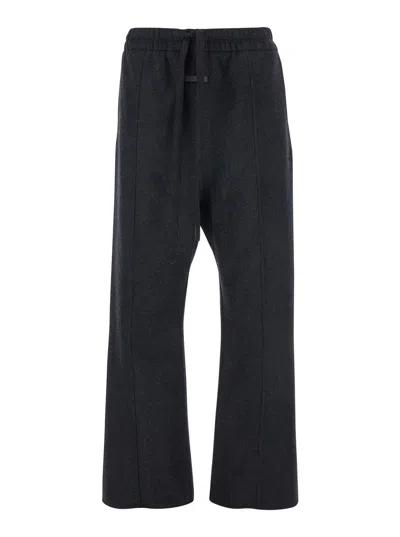 FEAR OF GOD FEAR OF GOD MEN '70S' DARK GREY PANTS WITH LOGO PATCH ON THE FRONT AND DRAWSTRING WAIST IN WOOL MAN