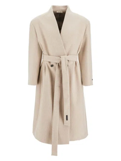 FEAR OF GOD MEN'S BEIGE MÃ©LANGE DOUBLE-BREASTED COAT