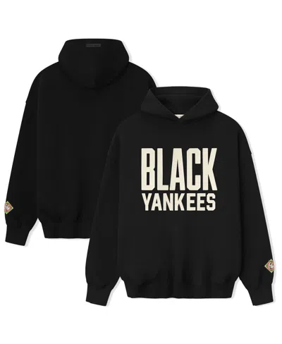 Fear Of God Men's Black Yankees Black Negro Leagues Baseball Museum Fleece Pullover Hoodie