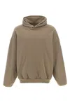 Fear Of God Kangaroo Pocket Relaxed Fit Hoodie In Cream