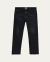 Fear Of God Five-pocket Raw Hem Straight Leg Jeans In Black
