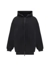 Fear Of God Full Zip-up Hoodie With Minimalist Design And Front Pocket In Black