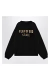 Fear Of God Black Crewneck Sweatshirt With Logo In Black
