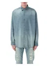 Fear Of God Blue Shirt With Classic Collar And Logo Patch On The Back In Indigo 2
