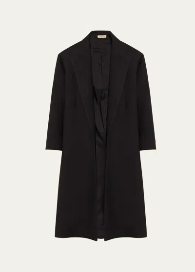 Fear Of God Men's Double Wool Stand-collar Overcoat In 001 - Black