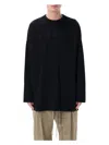 Fear Of God Ribbed Collar Crew Neck T-shirt With Long Sleeves In Black