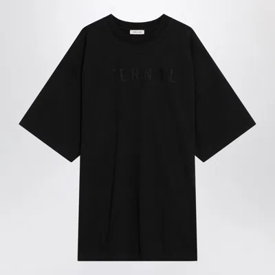 Fear Of God Mens Black Crewneck Relaxed-fit Cotton Blend T-shirt Xxl