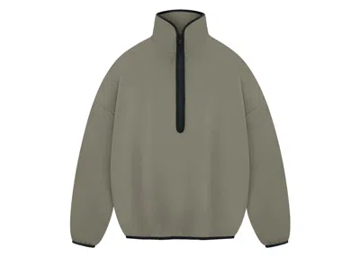 Pre-owned Fear Of God Men's  Athletics Suede Fleece 1/2 Zip In Clay