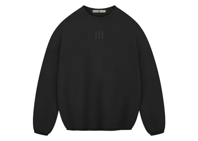 Pre-owned Fear Of God Men's  Athletics Suede Fleece Crewneck Sweatshirt In Black