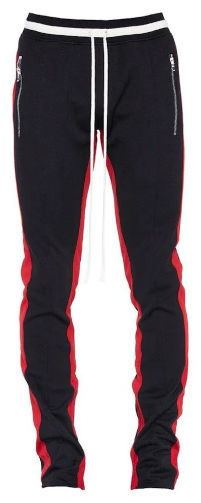 Pre-owned Fear Of God Men's  Double Stripe Track Pants In Black/red Stripe