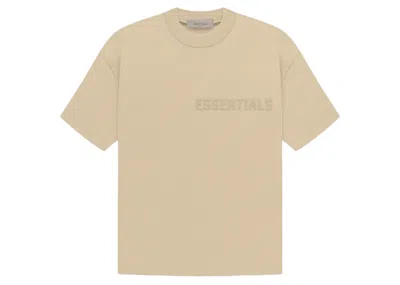Pre-owned Fear Of God Men's  Eshort Sleeveentials Short Sleeve Tee Shirt In Sand