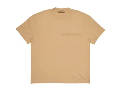 Pre-owned Fear Of God Men's  Eshort Sleeveentials Short Sleeve Tee Shirt In Sand