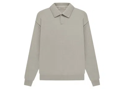 Pre-owned Fear Of God Men's  Essentialong Sleeve Knit Long Sleeve Polo Shirt In Seal