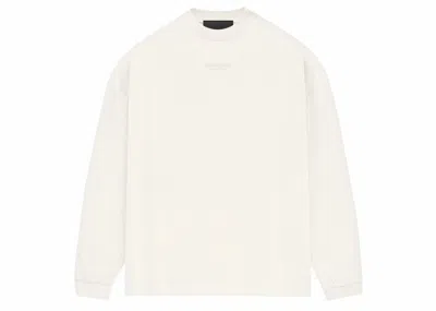 Pre-owned Fear Of God Men's  Essentialong Sleeve Long Sleeve Tee Shirt In Cloud Dancer