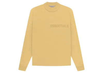 Pre-owned Fear Of God Men's  Essentialong Sleeve Long Sleeve Tee Shirt In Light Tuscan