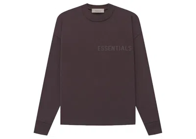 Pre-owned Fear Of God Men's  Essentialong Sleeve Long Sleeve Tee Shirt In Plum