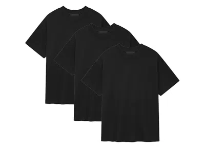 Pre-owned Fear Of God Men's  Essentials 3pack Essential Tee Shirt In Black