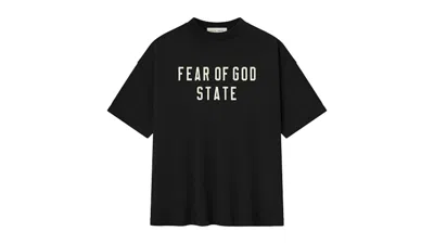Pre-owned Fear Of God Men's  Essentials 90's Tee Shirt In Jet Black
