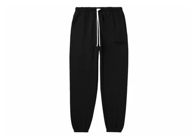 Pre-owned Fear Of God Men's  Essentials Applique Sweatpants Essentials Logo In Black