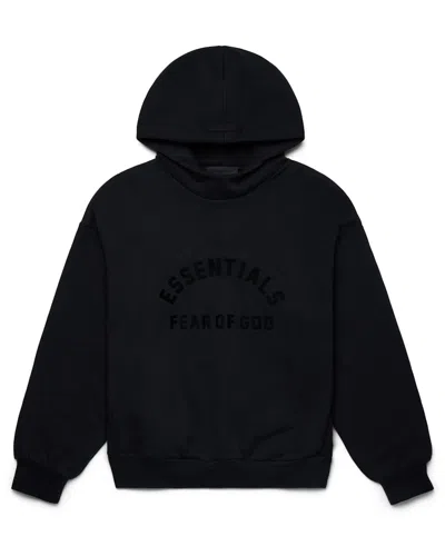 Pre-owned Fear Of God Men's  Essentials Arch Logo Hoodie In Jet Black