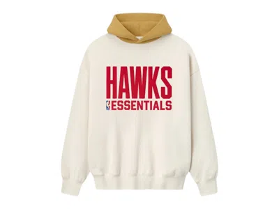 Pre-owned Fear Of God Men's  Essentials Atlanta Hawks Hoodie In Cream/caramel Yellow