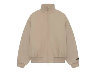 Pre-owned Fear Of God Men's  Essentials Bonded Nylon Bomber Jacket In Desert Sand