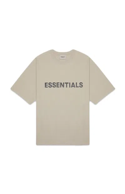 Pre-owned Fear Of God Men's  Essentials Boxy T-shirt Applique Logo In Olive/khaki